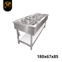 Table chauffante commerciale de haute qualité à 5 compartiments pour bain-marie, chauffage à la vapeur, pour banquets et cafétérias, grande capacité, fabriquée en Malaisie