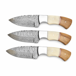 Cuchillo de Desollado Jexmoo DIY OEM Personalizado Hecho a Mano de Acero de Damasco con Mango de Madera Colorido para Camping y Cocina - Product Image 5