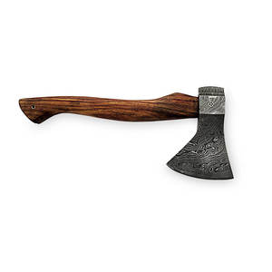 Hache artisanale en acier Damas sur mesure avec manche en bois de rose, outil de chasse de qualité industrielle, à vendre à prix abordable - Product Image 6