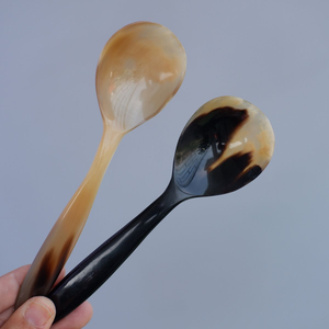 Modern Eco-Friendly Handmade Buffalo Horn Spoon with Natural Shape - Product Image 3