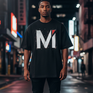 T-shirt imprimé surdimensionné en strass de qualité supérieure, 100 % coton, streetwear pour hommes, logo personnalisé, t-shirt graphique hip-hop - Product Image 6