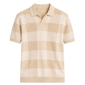 Polo de Punto Adler para Hombre, Manga Corta, Algodón Premium, Diseño a Cuadros, Corte Ajustado, Estilo Casual Elegante, Ropa de Verano Transpirable, Venta al Por Mayor - Product Image 1