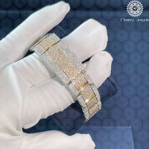 Montre de luxe Charm Jewels en acier inoxydable, boîtier 40 mm, verre saphir, lunette sertie de diamants, mouvement mécanique, pour homme, étanche 10 bars - Product Image 5