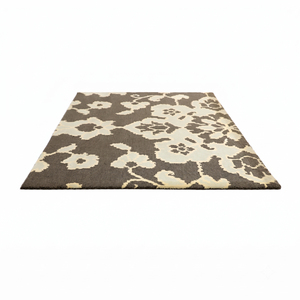 Charcoal <b>Grey</b> Ivory Wool Floral <b>Rug</b> Large Botanical Pattern Non-Slip Eco-Friendly Area <b>Rug</b> for Living Room Bedroom Hotel - Product Image 2