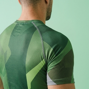 Men Sporty Jersey Sports Compression Shirt Half Sleeve O-Neck Tight Fit Gym Workout Running Athletic - Product Image 4