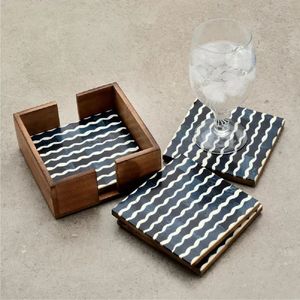 Posavasos de madera esmaltada ecológicos con motivos decorativos impresos para un hogar sostenible, accesorios para comedor y bebidas - Product Image 6