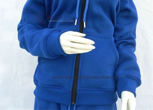 Ensemble Jogging Femme Bleu Royal – Sweat-shirt et Pantalon en Molleton Premium Délavé à l'Acide 100% Coton Biologique Coupe Classique Design Personnalisé Vente en Gros - Product Image 3