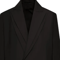Blazer noir oversize pour femme, brodé, à bouton unique, 100 % coton, manteau long, couleur unie, mode, vente en gros, veste personnalisée, tenue