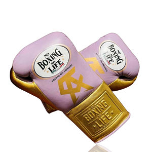 Guantes de Boxeo de Cuero No Boxing No Life, Blancos, Verdes, Rojos Metálicos, Guantes de Boxeo Canelo Fight Gear, Línea de Campeonato de México, Guantes Profesionales - Product Image 4
