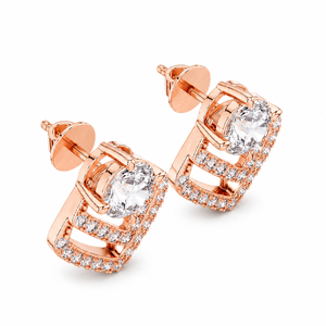 <b>Moissanite</b> Women's Stud <b>Earrings</b> Round Brilliant Cut Diamond Prong Setting GRA Certified Luxury Wedding Jewelry - Product Image 4