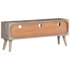 ชั้นวางทีวีไม้มะม่วงเนื้อแข็งสีเทาและสีน้ำตาลน้ำผึ้ง - Product Image 4