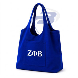 Sac fourre-tout en toile pour femme Zeta Phi Beta ZPB avec lettres grecques ZPB, design de logo personnalisé, compartiment pour ordinateur portable - Product Image 2