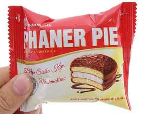 Venta al por mayor de PHANER PIE 168G, galleta redonda de oblea de azúcar con crema de malvavisco suave y recubierta de chocolate, con sabor dulce, en bolsa, premium de Vietnam - Product Image 3