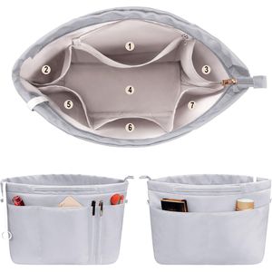 กระเป๋าจัดระเบียบแบบซิป 14 ช่องสำหรับผู้หญิง พร้อมช่องใส่กระเป๋าถือและช่องใส่เครื่องสำอางสำหรับใส่ในกระเป๋าถือ - Product Image 2