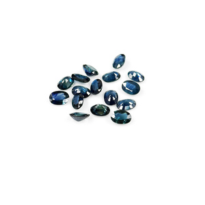 Saphirs bleu-vert naturels non traités, ovales calibrés 6x8mm, pierres précieuses de saphir bleu-vert naturelles facettées pour la création de bijoux - Product Image 1