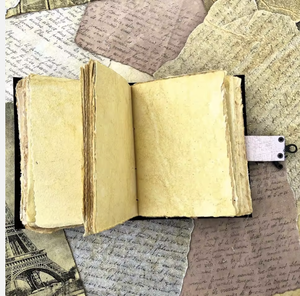 Carnet de notes vierge « Livre des Ombres » avec fermoir à cadenas, en cuir fait main vintage, imprimé papillons Luna et Morpho, pour journal intime et croquis - Product Image 6