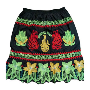 Women Black Embroidered Casual Summer Empire Waist Knee-Length 100% Polyester Breathable Straight <b>Skirt</b> - Product Image 3