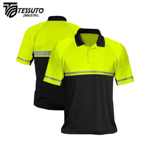 Polo personnalisé avec logo haute visibilité, vêtements de travail réfléchissants, uniforme de sécurité pour la construction, pour hommes - Product Image 1