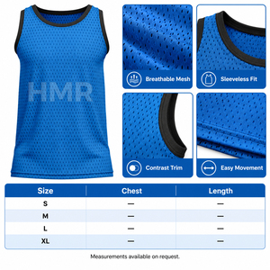 HMR Sorority Sisterhood <b>Blue</b> <b>Mesh</b> Tank <b>Top</b> Crew Neck Sleeveless Athletic Basketball Jersey Moisture Wicking - Product Image 6