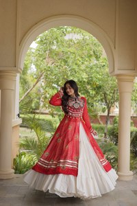 Traditional <b>Red</b> Georgette Anarkali Suit Embroidery Quick Dry Digital Print Women <b>Wedding</b> Wear Floor-Length Indian Pakistani - Product Image 3