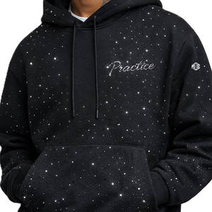 Sudadera con Capucha para Hombre, Estilo Urbano, con Pedrería, de Algodón Grueso y Felpa, Talla Grande, con Logotipo Personalizado, Proveedor OEM - Product Image 2