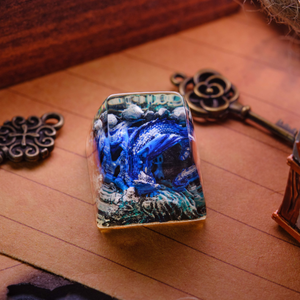 Teclas Místicas de Anime, Teclas Artesanales Personalizadas, Teclas Anime Lindas, Teclas Verdes, Juego de Teclas, Teclas de Resina - Product Image 2