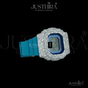 Montre de luxe Moissanite VVS sertie de diamants avec mouvement à quartz G-Shock et finition haut de gamme pour cadeau de mariage ou de fiançailles unisexe - Product Image 3