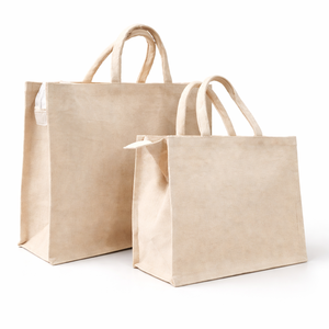 Sac de marché en jute biodégradable écologique, poignées courtes, réutilisable, durable, sac de courses, fermeture à glissière - Product Image 1