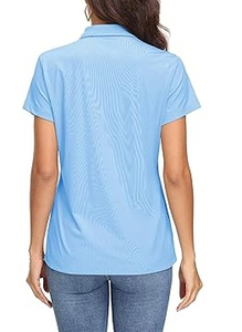 OEM Hot Selling <b>Light</b> Blue Polo T Shirt for Women High Quality Polo Shirts with Custom Designs and Colors Stylish Sports t-Shirt - Product Image 2