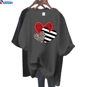 Camiseta de Mujer a Precio Económico con Logotipo Personalizado al por Mayor, Camisetas de Mujer Extra Grandes con Estampado de Amor de Verano, Cuello Redondo Holgado, Top de Mujer - Product Image 4