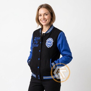 Chaqueta Universitaria Personalizada de la Hermandad Zeta Phi Beta, GREEK TREASURES, 100% Algodón, Forro Polar, Transpirable, de Secado Rápido, con Escudo Bordado - Product Image 4