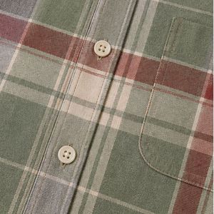 Chemise à manches longues pour homme en coton à carreaux vert sauge, rouge et beige, décontractée, boutonnée, personnalisable, vente en gros, vêtements de mode - Product Image 5