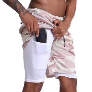 High Quality Custom Double <b>Layered</b> Shorts Blank Plain Basketball Double <b>Layered</b> Shorts Summer Mesh Double <b>Layered</b> Shorts - Product Image 1