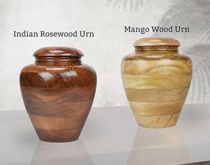 Urna funeraria de madera premium con tapa de rosca segura, acabado pulido, contenedor duradero para recuerdos, almacenamiento seguro de cenizas humanas - Product Image 2