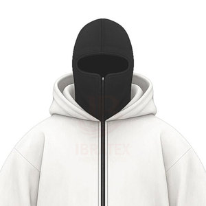 <b>White</b> Color Baggy Balaclava <b>Hoodie</b> Oversized Customized Your Own Logo 100% Cotton Streetwear Full Face Mask - Product Image 3