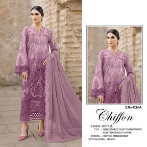 Elegante Traje Salwar Pakistaní de Organza con Bordado a Mano Exquisito, la Elección Perfecta para Ocasiones Festivas y de Fiesta - Product Image 1