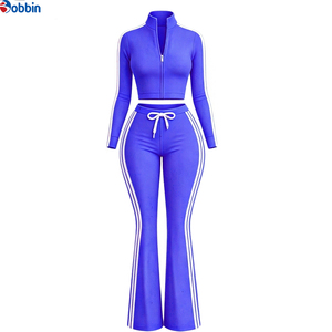 Conjuntos Deportivos de Moda para Mujer con Logotipo Personalizado, Pantalones Deportivos Bordados, Top de Manga Larga con Cierre, Conjunto de 2 Piezas - Product Image 5