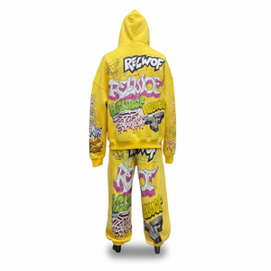 Ensemble de survêtement unisexe entièrement personnalisable avec imprimé graffiti, coupe ample, fermeture éclair intégrale, style streetwear, pour adultes, vêtements décontractés de printemps - Product Image 4