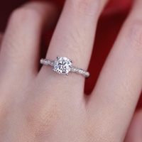 Nouveau laboratoire formulé innovant créé bijoux en diamant Moissanite véritable bague de fiançailles en argent 925 bijoux de destin