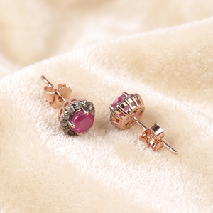 Pendientes de Plata de Ley 925 con Diamantes y Rubíes Naturales Preciosos de Alta Calidad, Hechos a Mano, Modernos, para Mujer, Regalo de Aniversario - Product Image 5