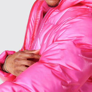 Wholesale Custom Printed Puffer <b>Jacket</b> for Men Customized Logo Winter <b>Pink</b> Puffer <b>Jacket</b> for Men With Pockets - Product Image 6