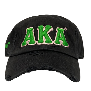 Gorra de Béisbol Ajustable de Algodón con Letras Bordadas Verdes, Estilo Vintage, Casual, para Hombre y Mujer, Marca AKA Black Hat - Product Image 1
