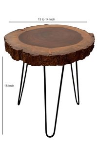 Handmade Live Edge Wooden <b>Side</b> <b>Table</b> with Hairpin Metal Legs <b>Rustic</b> Tree Slice End <b>Table</b> Natural Wood Coffee <b>Table</b> for Living - Product Image 6
