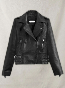 Chaqueta de Motociclista de Cuero Genuino para Mujer, Inspirada en Celebridades, Chaqueta de Moda para Motociclistas - Product Image 2