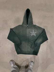 Ensemble 2 pièces pour homme, pantalon de survêtement droit et sweat à capuche zippé, ensemble unisexe, logo personnalisé, molleton, streetwear, survêtement - Product Image 3