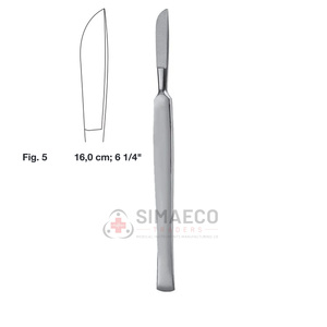 มีดผ่าตัด รุ่น Fig. เครื่องมือผ่าตัดสแตนเลสสตีลขนาด 5 16 ซม. 6¼ นิ้ว ใช้ซ้ำได้ ฆ่าเชื้อได้ รับผลิตแบบ OEM แบรนด์ส่วนตัว - Product Image 1