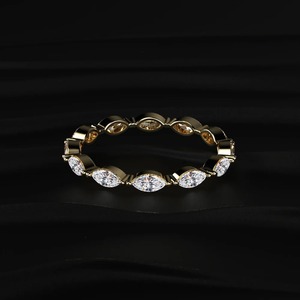 Bague en diamant de 0,75 carat, taille marquise, sertie de diamants sur toute la surface, diamant créé en laboratoire, bague de luxe pour femme - Product Image 6