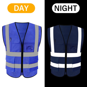 Gilet de travail réfléchissant avec ajustement réglable et poches de rangement, gilet de travail haute visibilité pour les travailleurs - Product Image 6