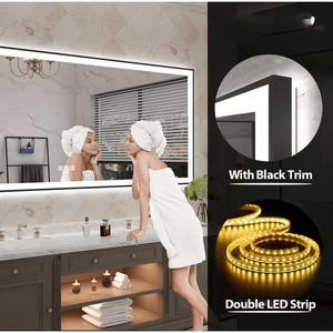 Lampada da Parete a LED con Specchio Smart RGB a Tripla Temperatura di Colore, 20 x 28 Pollici, con Pulsante Touch e Cornice in Vetro Temperato - Product Image 4