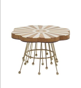 Support à gâteau en bois design avec base en métal – Présentoir à dessert motif soleil couchant pour gâteaux, mariages et décoration de table - Product Image 1